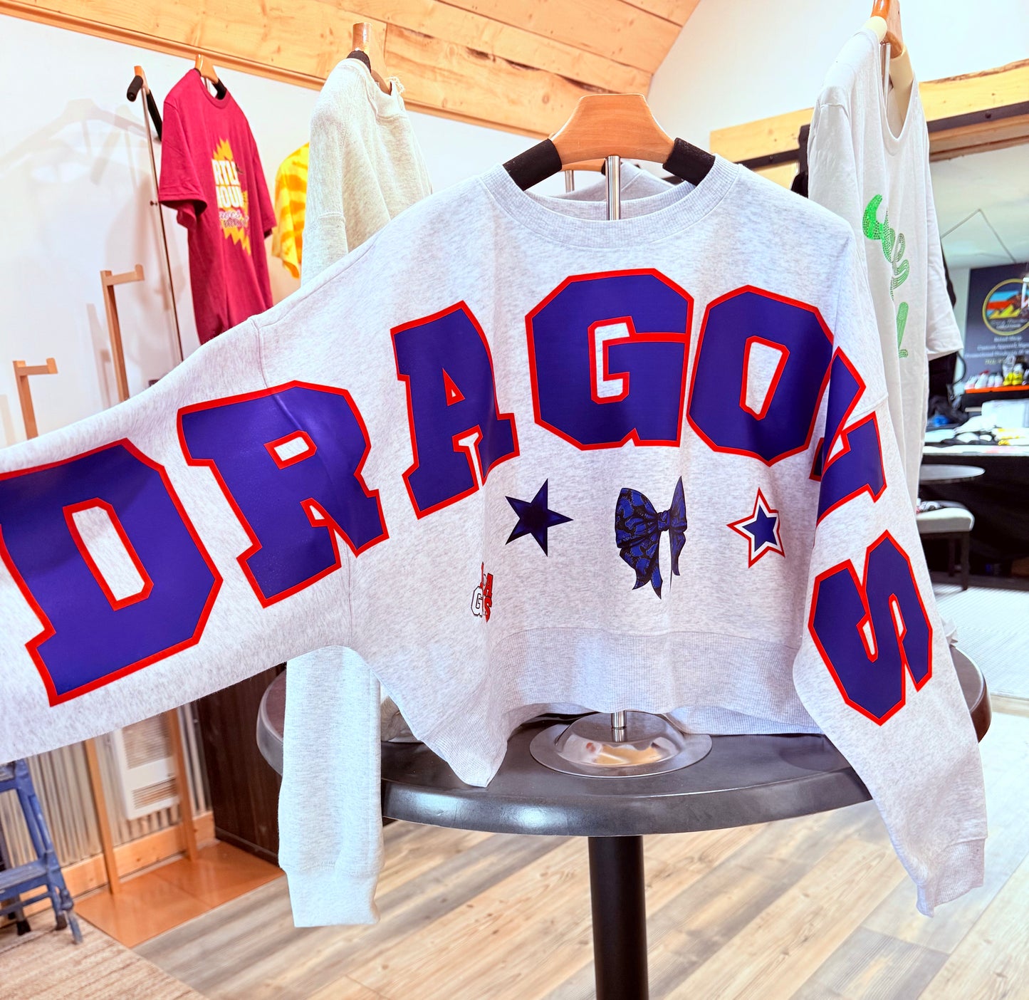 Crewneck with Custom Print Big Arm Print